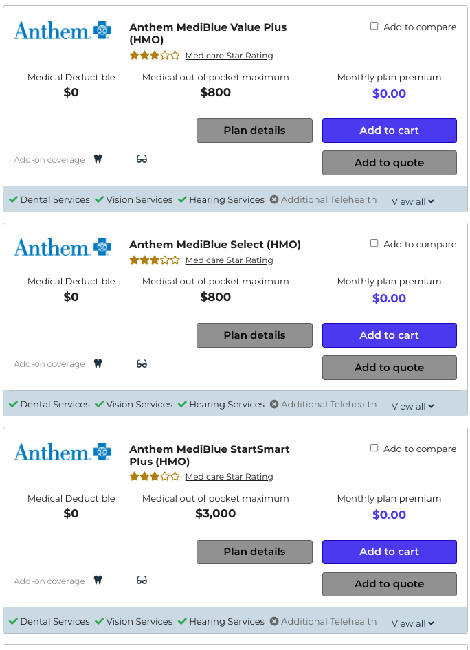 aarp compared to anthem in los angeles