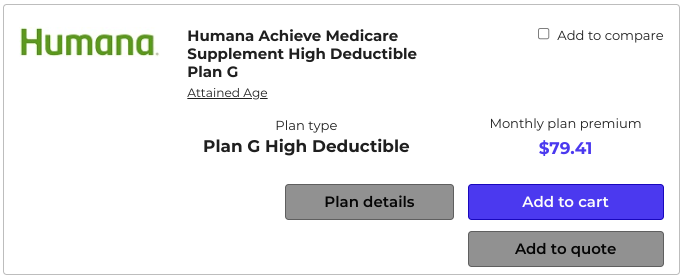 quote high deductible G plan in Los Angeles