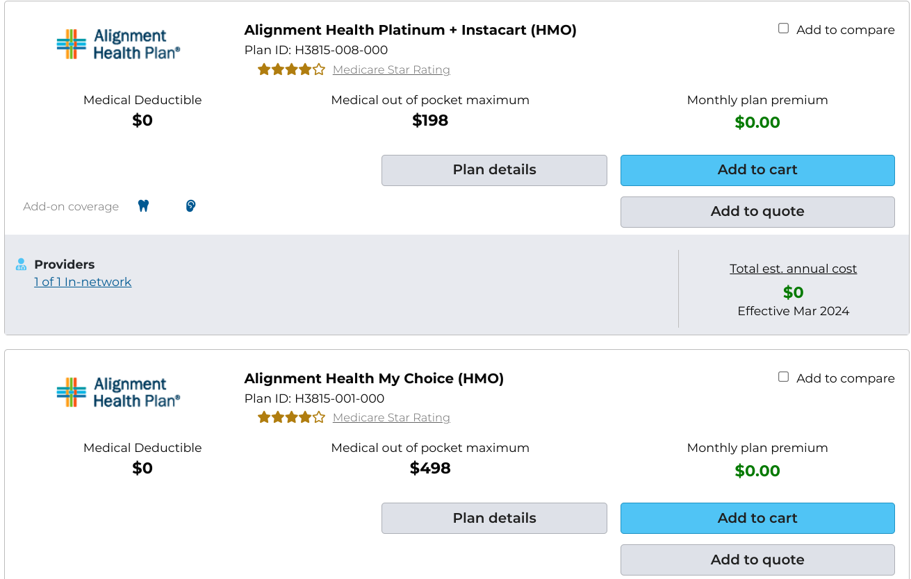 alignment advantage plans in los angeles that work with optum