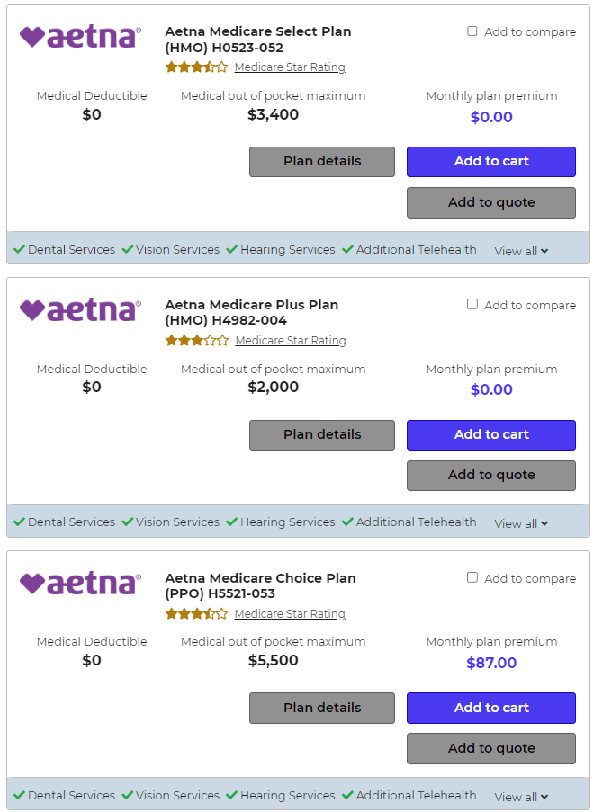 san diego aetna advantage plan comparison